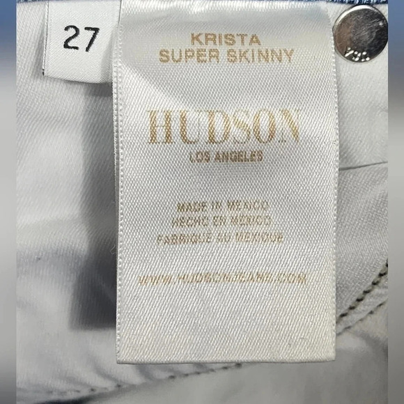 Women's Hudson Distressed Ankle Krista Super Skinny in Tampa Wash Size 27 - Picture 10 of 11
